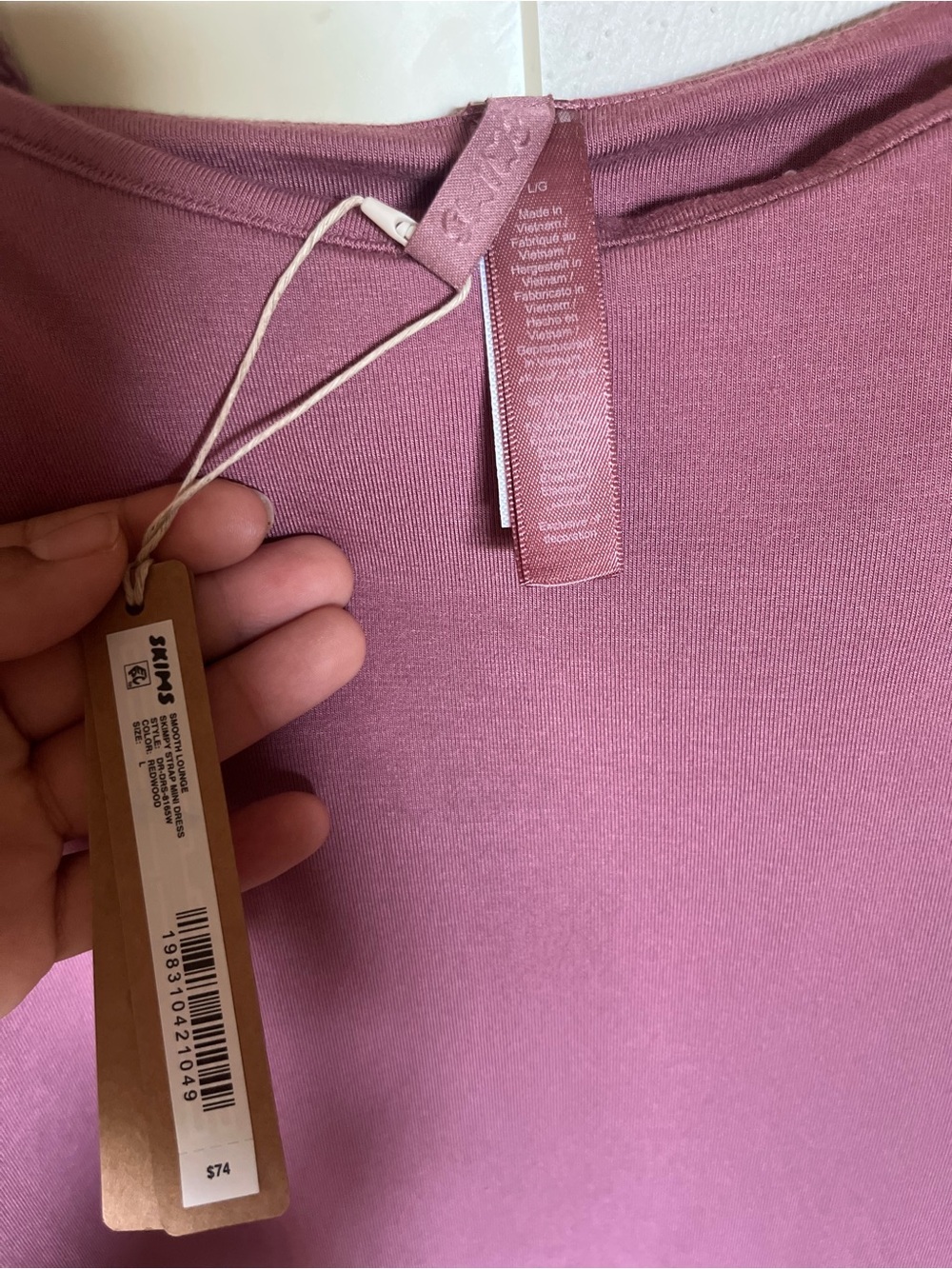 SKIMS Rose Mauve Mini Dress with Spaghetti Straps - Picture 5 of 5